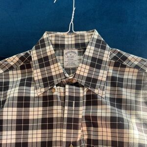 Brooks Brothers Flannel Black and White Checkered Shirt